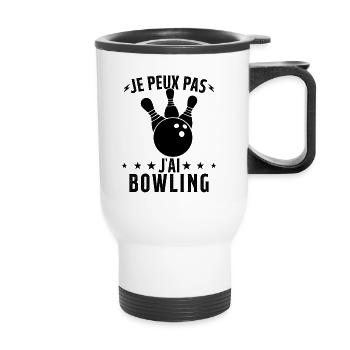 Je Peux Pas J'ai Bowling - Tasse isotherme avec poignée - blanc - Devant