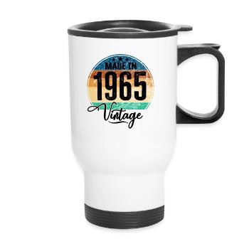 Millésime Fabriqué en 1965 Année de naissance 1965 Anniversaire - Tasse isotherme avec poignée - blanc - Devant
