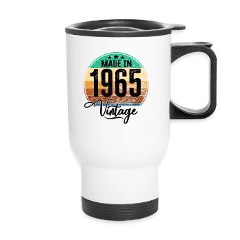 Millésime Fabriqué en 1965 Année de naissance 1965 Anniversaire - Tasse isotherme avec poignée - blanc - Devant