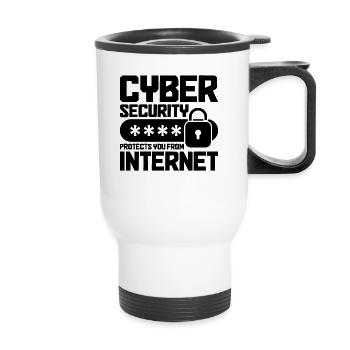 Cybersécurité Sécurité informatique Cybersécurité - Tasse isotherme avec poignée - blanc - Devant