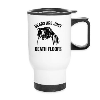 Funny bears are just death swimmers - Thermal mug with handle - white - Front