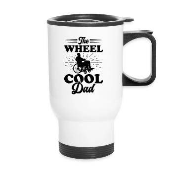 Drôle de lésion de la moelle épinière Coupe transversale du fauteuil roulant - Tasse isotherme avec poignée - blanc - Devant
