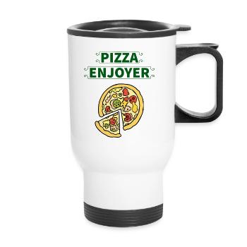 Pizza Enjoyer - Tasse isotherme avec poignée - blanc - Devant