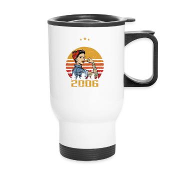 Millésime 2006 - Né en Juin 2006 - Tasse isotherme avec poignée - blanc - Devant