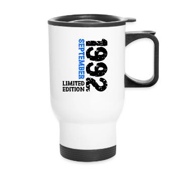 1992 September Limited Edition 31. Geburtstag Deko - Thermobecher mit Tragegriff - Weiß - Vorne