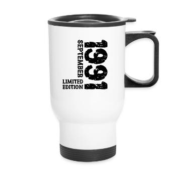 1991 September Limited Edition 32. Geburtstag Deko - Thermobecher mit Tragegriff - Weiß - Vorne