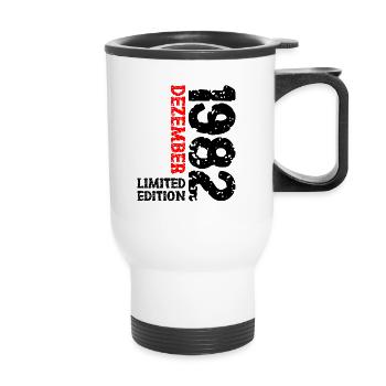 1982 Dezember Limited Edition 41. Geburtstag Deko - Thermobecher mit Tragegriff - Weiß - Vorne