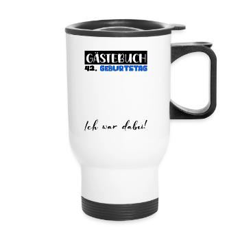 42nd birthday gift man decoration men guest book - Thermal mug with handle - white - Front