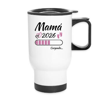 Future maman 2026 Chargement - Tasse isotherme avec poignée - blanc - Devant
