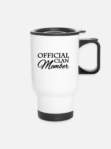 Official clan member - Thermobecher mit Tragegriff - Weiß