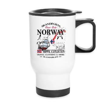 Norway Fishing Skandinavia - Tasse isotherme avec poignée - blanc - Devant