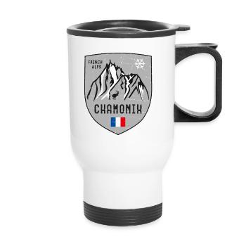 Chamonix Aiguille du Midi France Armoiries - Tasse isotherme avec poignée - blanc - Devant
