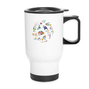 Flower Volleyball - Thermal mug with handle - white - Front