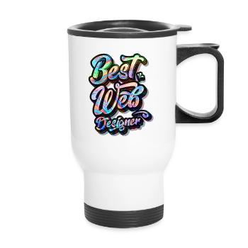 Best Web Designer - Thermal mug with handle - white - Front
