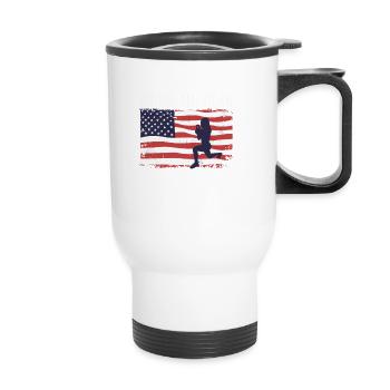 American Flag HIIT - Thermal mug with handle - white - Front