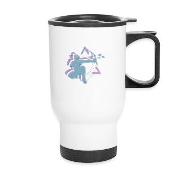 Balise fléchée Vaporwave Space - Tasse isotherme avec poignée - blanc - Devant