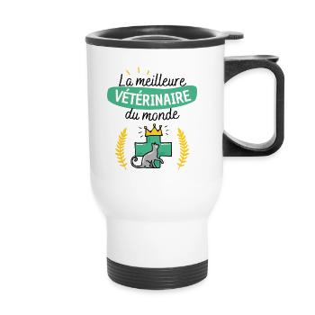 La meilleure vétérinaire du monde - Tasse isotherme avec poignée - blanc - Devant