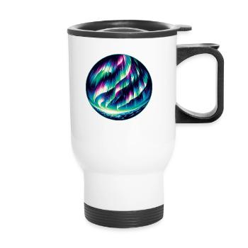 Aurora Borealis Enthusiast Northern Lights Lover - Thermal mug with handle - white - Front