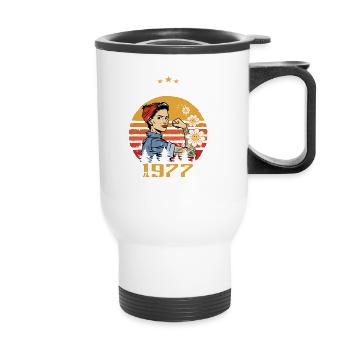 47 ans - Né en février 1977 - Tasse isotherme avec poignée - blanc - Devant