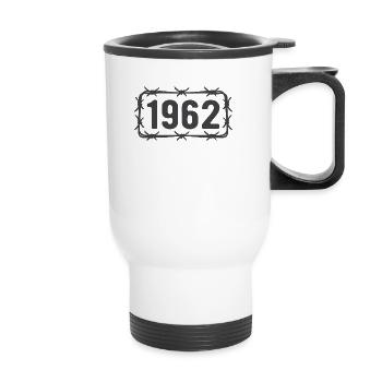 Anniversaire Vintage 1962 fil de fer barbelé - Tasse isotherme avec poignée - blanc - Devant