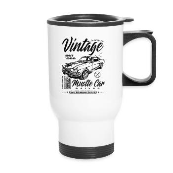 Ich bin nicht alt, ich bin ein Oldtimer, Oldtimer, Jahrgang 1966 - Thermobecher mit Tragegriff - Weiß - Vorne
