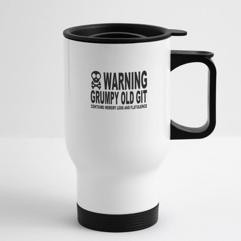 Warning Grumpy Old Git Tasse isotherme avec poignée