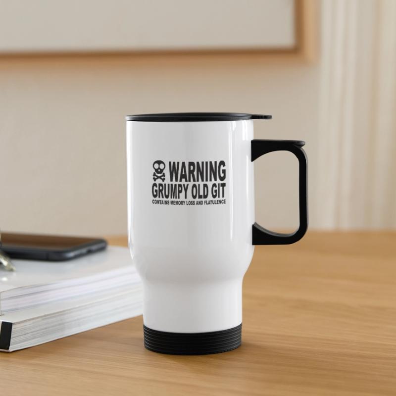 Warning Grumpy Old Git Tasse isotherme avec poignée