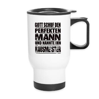 Hausmeister - Thermobecher mit Tragegriff - Weiß - Vorne