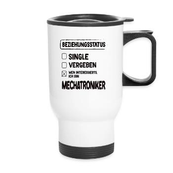 Mechatroniker Beziehungsstatus Mechatroniker - Thermobecher mit Tragegriff - Weiß - Vorne