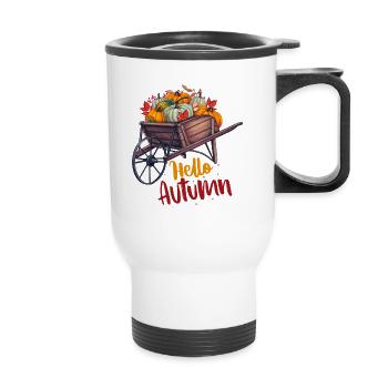 Hello Autumn - Tasse isotherme avec poignée - blanc - Devant