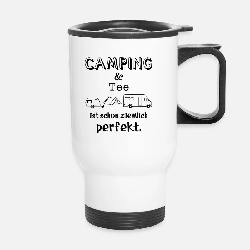 camping und tee - Thermobecher mit Tragegriff - Weiß