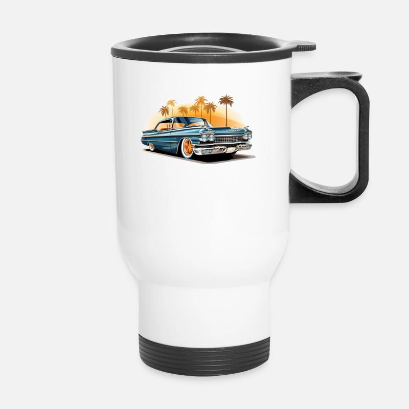 Lowrider Palm Trees - Thermal mug with handle - white