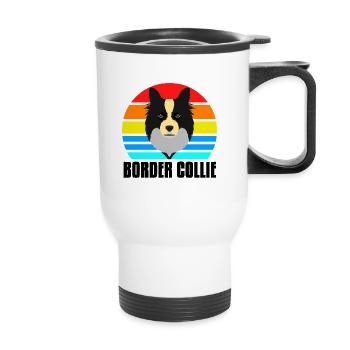 Border Collie - Thermal mug with handle - white - Front
