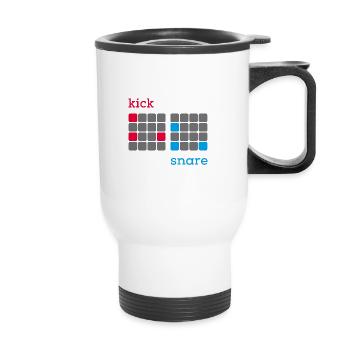 Kick Snare - Drum Machine Nerd Shirt V1 - Tasse isotherme avec poignée - blanc - Devant