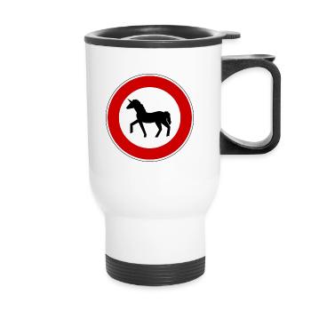 Panneau de signalisation fille licorne cadeau - Tasse isotherme avec poignée - blanc - Devant