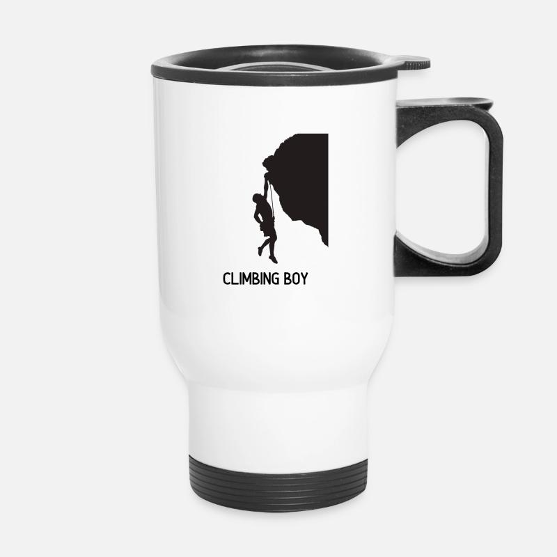 Climbing Boy Kletterer Bouldern - Thermobecher mit Tragegriff - Weiß