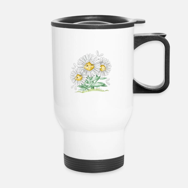 Marguerite - Tasse isotherme avec poignée - blanc