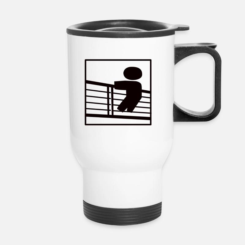 Invité de clôture, balustrade, vue - Tasse isotherme avec poignée - blanc