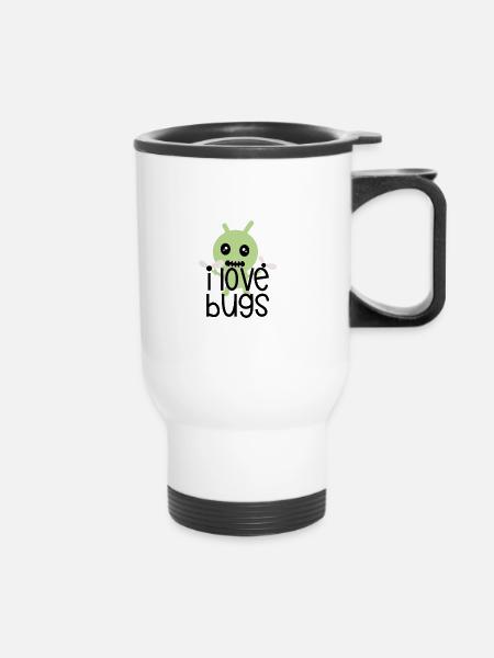 I love bugs - Thermobecher mit Tragegriff - Weiß
