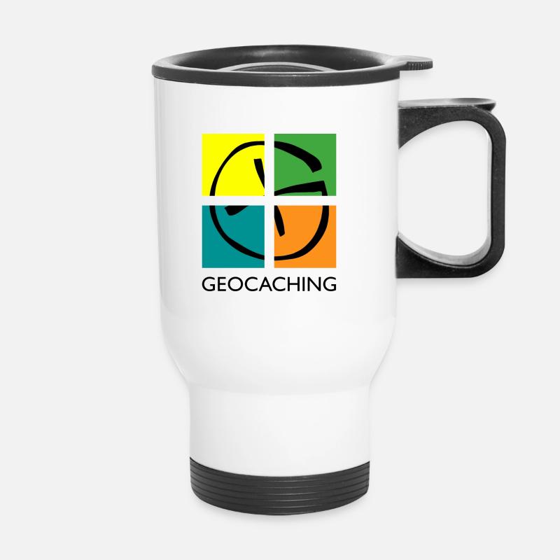 Création de logo cool pour les géocacheurs pour le géocaching - Tasse isotherme avec poignée - blanc