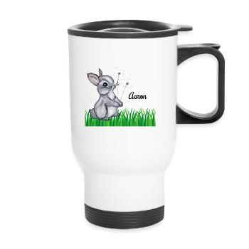 Rabbit Name Gift Aaron - Thermal mug with handle - white - Front