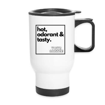 Your coffee - hot, odorant and tasty - Thermal mug with handle - white - Front