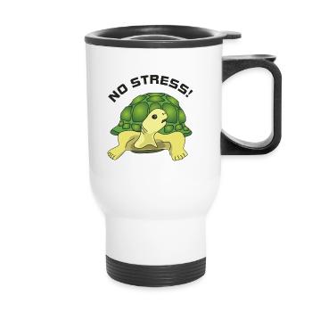 pas de stress - Tasse isotherme avec poignée - blanc - Devant