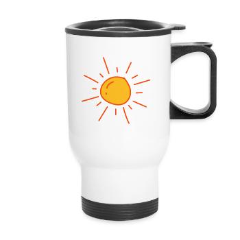 Sonne zweifarbig - Thermobecher mit Tragegriff - Weiß - Vorne