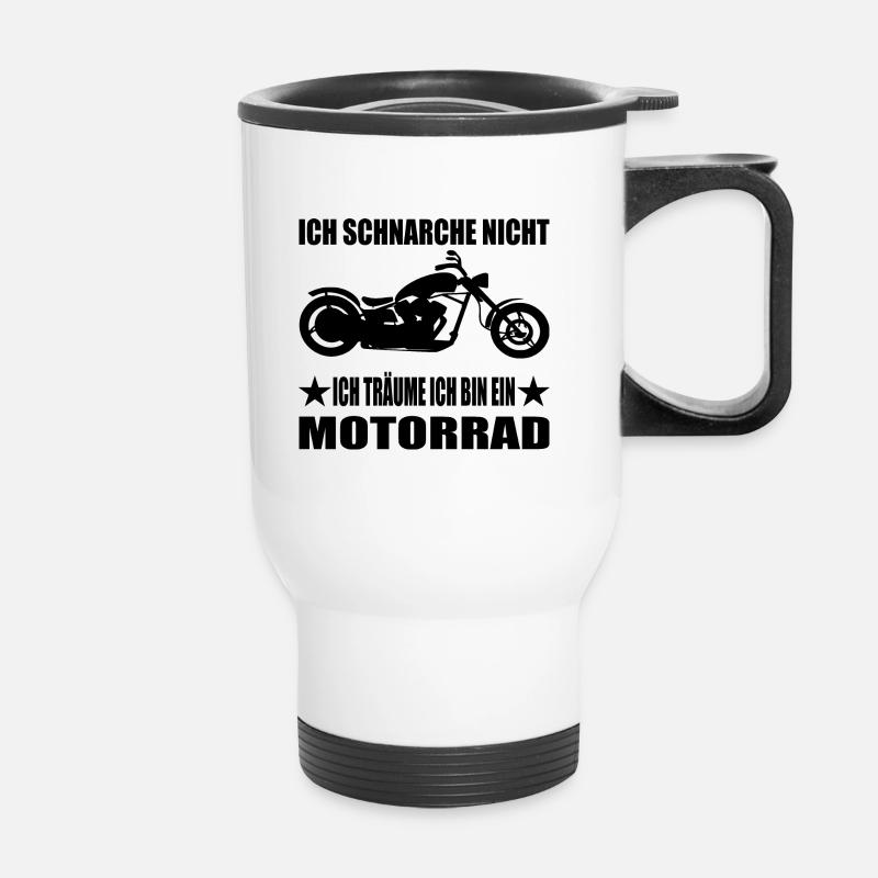 Motorrad - Thermobecher mit Tragegriff - Weiß