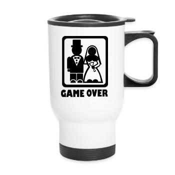 Game over - Thermobecher mit Tragegriff - Weiß - Vorne