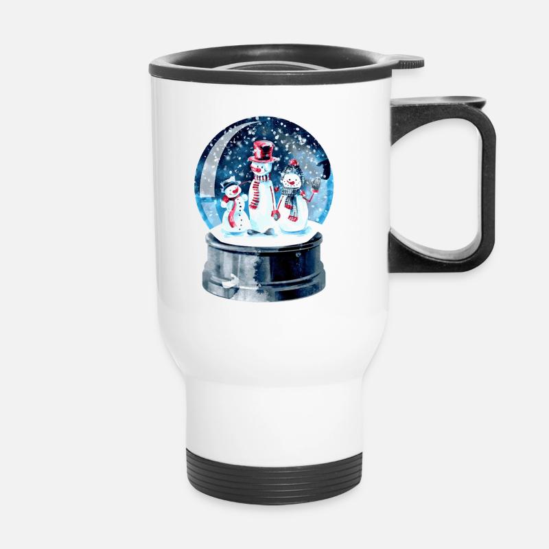 Weihnachten Schneekugel - Thermal mug with handle - white