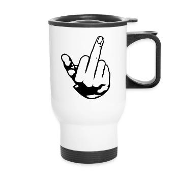 Doigt - Tasse isotherme avec poignée - blanc - Devant