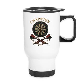 Dart Champion flat - Dart T-Shirts RAHMENLOS - - Thermobecher mit Tragegriff - Weiß - Vorne