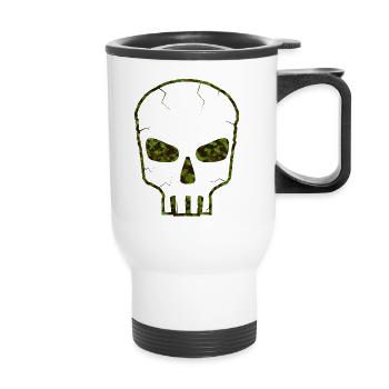 Crâne vert camo - Tasse isotherme avec poignée - blanc - Devant